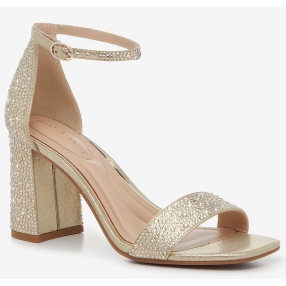Kelly & Katie Shoes - NWT Kelly & Katie Womens Caital Sandal -X Shimmer Gold Block Heel 9M KK-CAITAL-X
